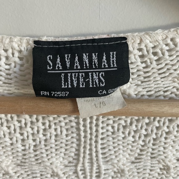 Vintage Knit Crop Short-Sleeve Cardigan, White Cotton Crochet Summer Top - Picture 4 of 8